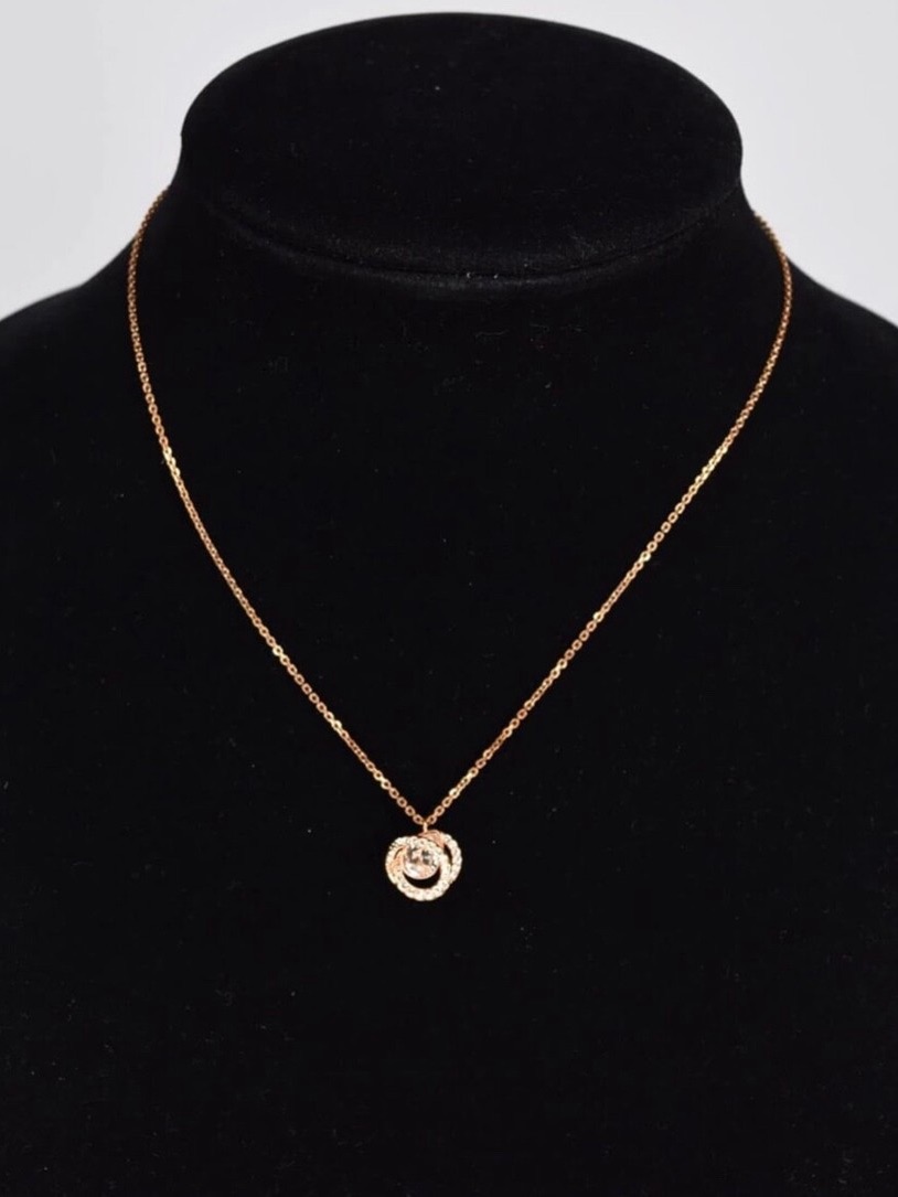 Swarovski Double Circle Necklace With Pendant Very Unique